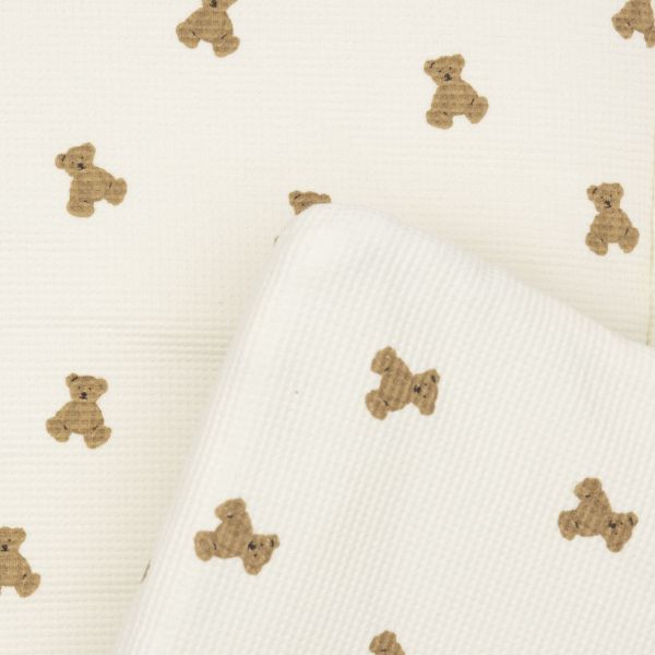 Jollein Little Waffle Parklegger - 75 x 95 cm - Mini Teddy Bear