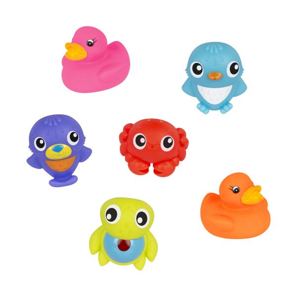 Playgro Badspeelgoed - Mini Marine Squirtees - 10 Stuks Playgro Badspeelgoed - Mini Marine Squirtees - 10 Stuks