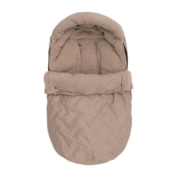 Jollein Voetenzak Groep 0+ 3/5 punts gordel - Embossed - Milky Coffee