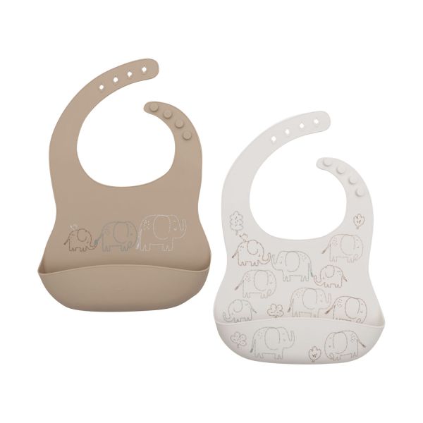Elephant Tales Siliconen Slabbetjes - 2 Stuks Elephant Tales Siliconen Slabbetjes - 2 Stuks