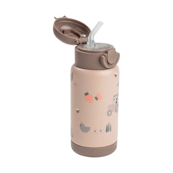 Done By Deer Thermos Drinkfles Rietje - 340 ml - Tiny Farm - Powder Done By Deer Thermos Drinkfles Rietje - 340 ml - Tiny Farm - Powder