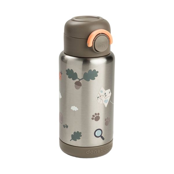 Done By Deer Thermos Drinkfles Rietje - 340 ml - Tiny Trails - Sand Done By Deer Thermos Drinkfles Rietje - 340 ml - Tiny Trails - Sand