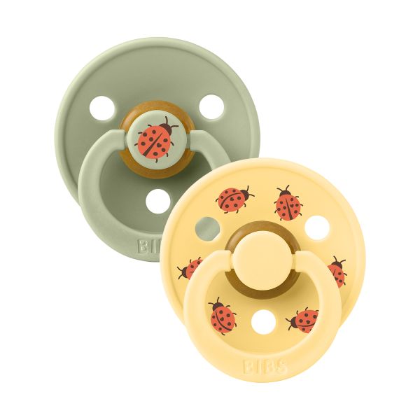 BiBs Studio Colour Fopspeen - Rond - 2 Stuks - 6-18 Mnd - Ladybug Sage Mix BiBs Studio Colour Fopspeen - Rond - 2 Stuks - 6-18 Mnd - Ladybug Sage Mix