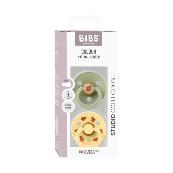 BiBs Studio Colour Fopspeen - Rond - 2 Stuks - 6-18 Mnd - Ladybug Sage Mix BiBs Studio Colour Fopspeen - Rond - 2 Stuks - 6-18 Mnd - Ladybug Sage Mix