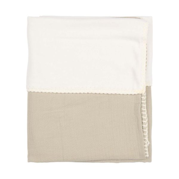Koeka Faro Wiegdeken - 100 x 75 cm - Katoen/Fleece - Sage 