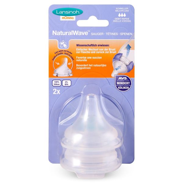 Lansinoh Flesspeen Natural Fast (2 stuks)