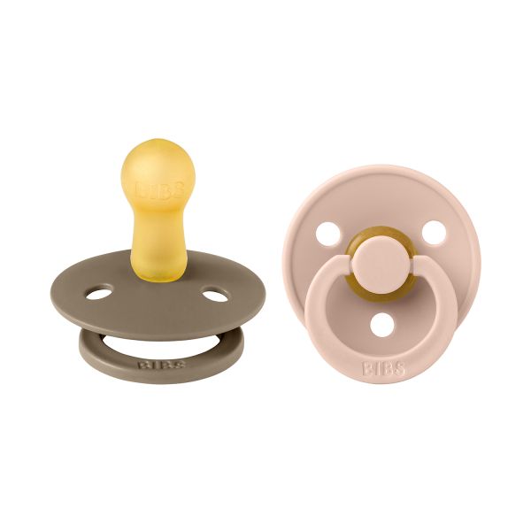 BiBs Fopspeen - Rond - 2 Stuks - 6-18 Mnd - Dark Oak/Old Rose