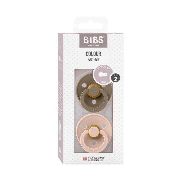 BiBs Fopspeen - Rond - 2 Stuks - 6-18 Mnd - Dark Oak/Old Rose