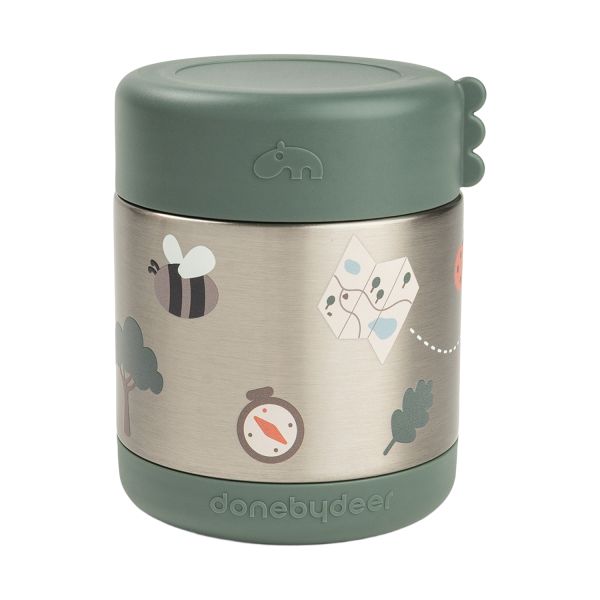 Done By Deer Thermos Voedselpot - Tiny Trails - 300 ml - Green Done By Deer Thermos Voedselpot - Tiny Trails - 300 ml - Green