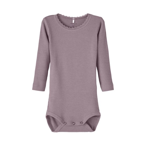 Name It Kab Lace Romper - Mt. 56 - Elderberry Melange Name It Kab Lace Romper - Mt. 56 - Elderberry Melange