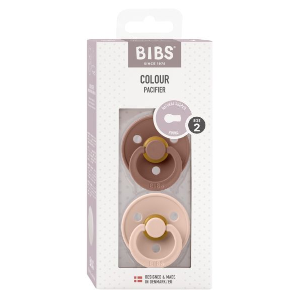 BiBs Fopspeen - Rond - 2 Stuks - 6-18 Mnd - Woodchunk/Blush BiBs Fopspeen - Rond - 2 Stuks - 6-18 Mnd - Woodchunk/Blush