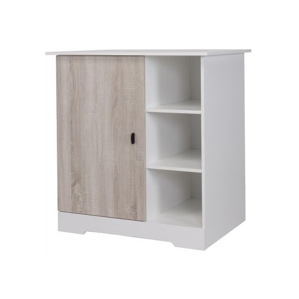 Interbaby Ledikant 60 x 120 - Commode 1 deur 3 vakken - Hanglegkast Rock