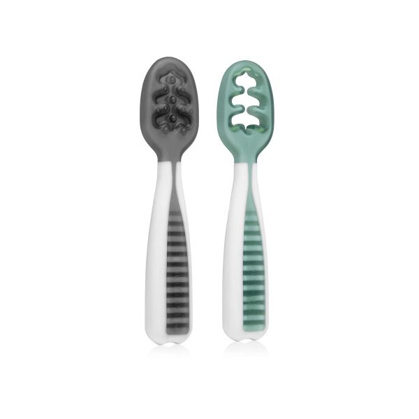 NumNum Pre-Spoons Storm Grey + Glacier Green