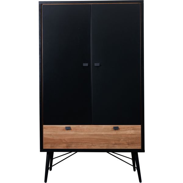 TWF Ledikant 60x120 - Commode - Hanglegkast 2-deurs Retro Black