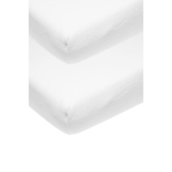 Meyco Molton Hoeslaken Wieg Stretch Wit 40 x 80/90 cm (2-Pack) Meyco Molton Hoeslaken Wieg Stretch Wit 40 x 80/90 cm (2-Pack)