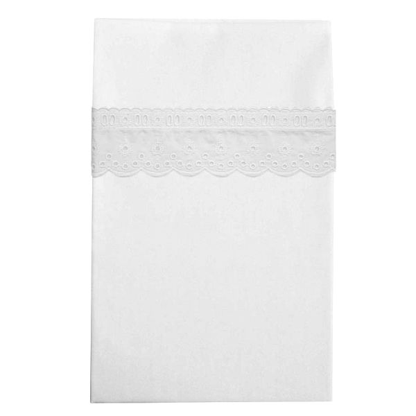 Cottonbaby Wieglaken Broderie Wit 75 x 90 cm Cottonbaby Wieglaken Broderie Wit 75 x 90 cm