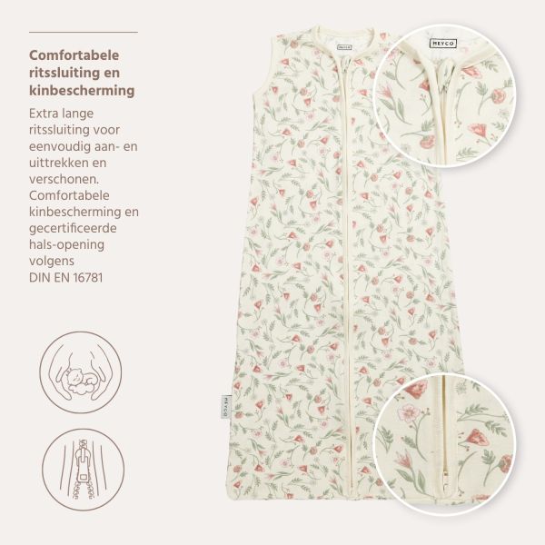 Meyco Slaapzak Ongevoerd Interlock Jersey Flower Multicolour 60 Cm