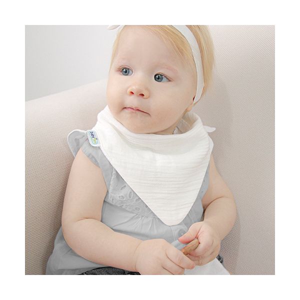 Babyjem Bandana Slab Met Houten Bijtring Ecru