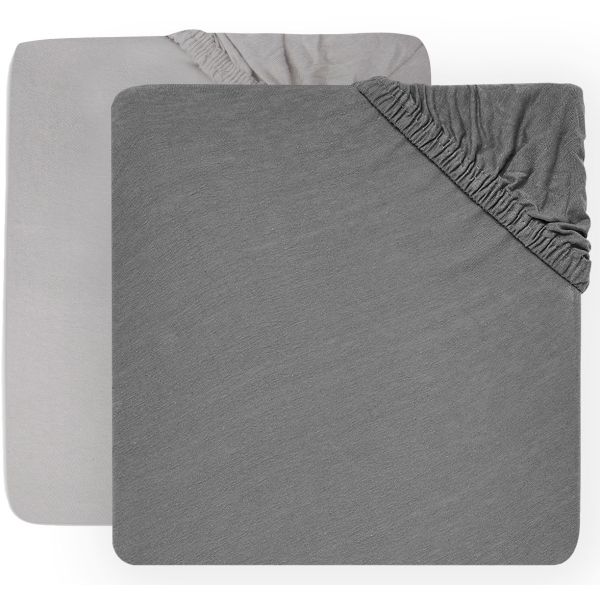 Jollein Ledikanthoeslaken Jersey 60 x 120 cm Soft Grey/Storm Grey 2-pack Jollein Ledikanthoeslaken Jersey 60 x 120 cm Soft Grey/Storm Grey 2-pack