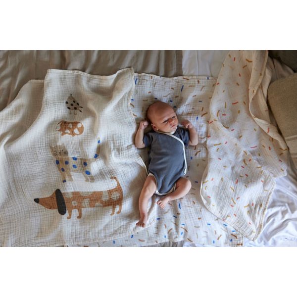 Lässig Heavenly Soft Swaddle L Little Mateys Royal Blue 80 x 80 cm 3-Pack