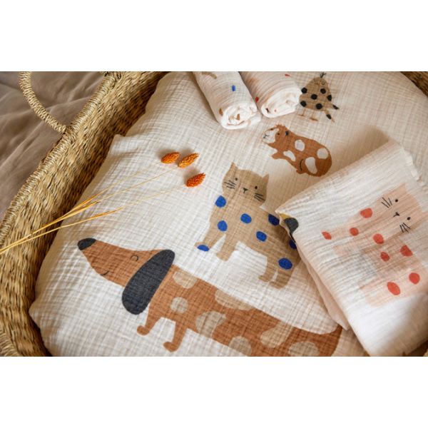 Lässig Heavenly Soft Swaddle L Little Mateys Spicy Orange 80 x 80 cm 3-Pack Lässig Heavenly Soft Swaddle L Little Mateys Spicy Orange 80 x 80 cm 3-Pack