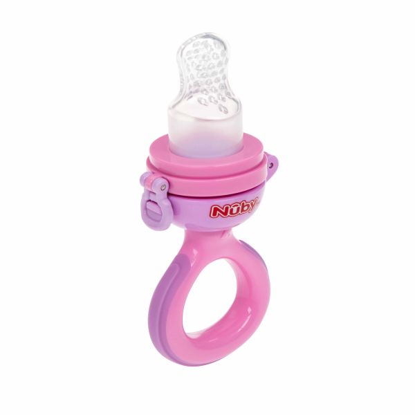 Nûby Sabbelzakje Nibbler Siliconen Roze 6mnd+ 