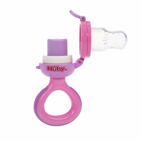 Nûby Sabbelzakje Nibbler Siliconen Roze 6mnd+ 