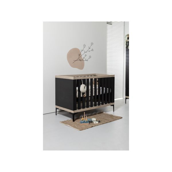 Interbaby Ledikant 60 x 120 Strips Zwart