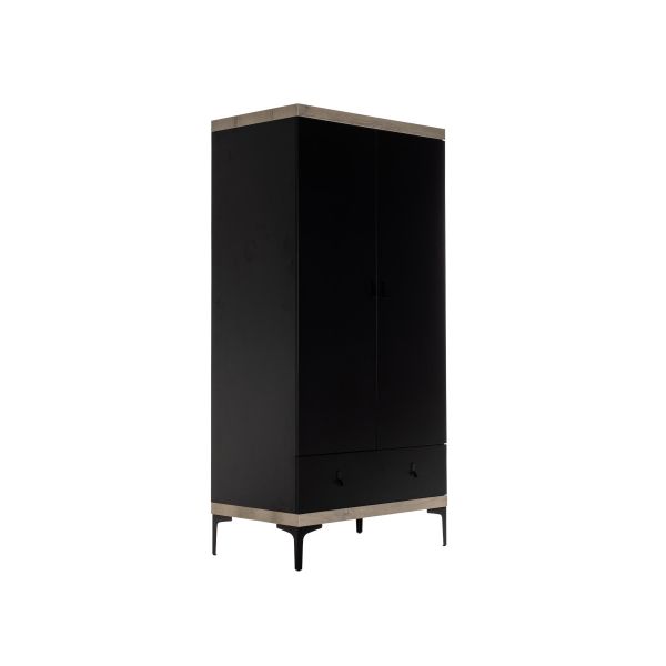 Interbaby Hanglegkast 2-Deurs Strips Zwart Interbaby Hanglegkast 2-Deurs Strips Zwart