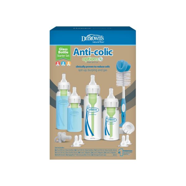 Dr. Brown's Giftset Standaard Hals Glas Anti-Colic Options+