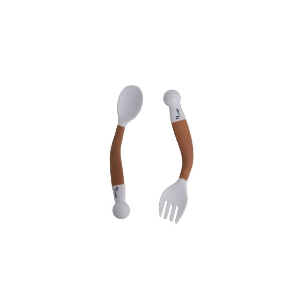 Bo-Jungle Lepel En Vork Buigbaar Terracotta Bo-Jungle Lepel En Vork Buigbaar Terracotta