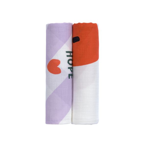 Lässig Swaddle Heavenly Soft Happy Rascals Heart Lavender 120 x 120 cm 2-Pack Lässig Swaddle Heavenly Soft Happy Rascals Heart Lavender 120 x 120 cm 2-Pack