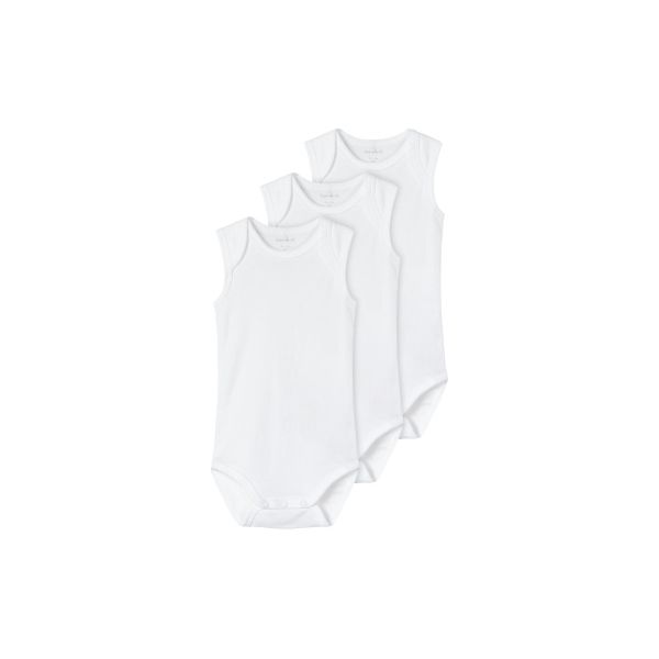 Name It Romper Zonder Mouw 3-Pack Bright White 68
