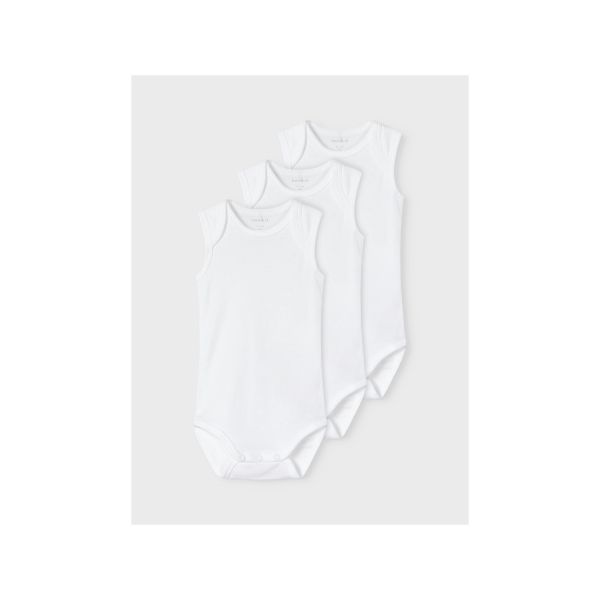 Name It Romper Zonder Mouw 3-Pack Bright White 62 Name It Romper Zonder Mouw 3-Pack Bright White 62