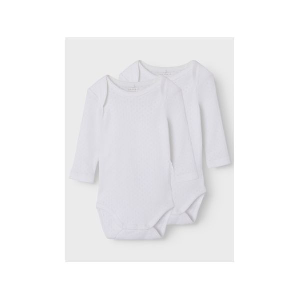 Name It Romper Needledrop 2-Pack Bright White 62