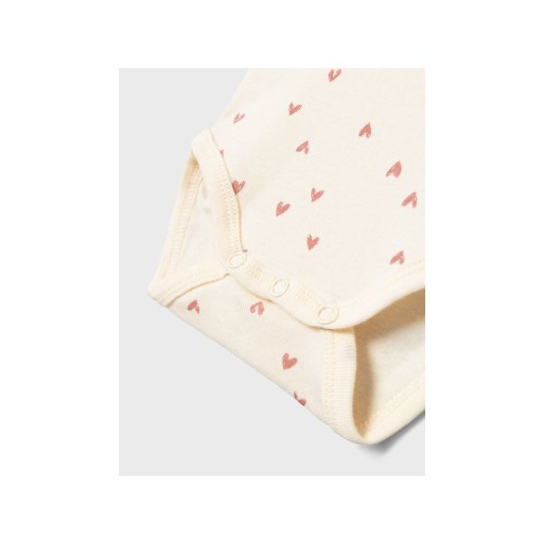 Name It Romper Korte Mouw Hearts 2-Pack Buttercream 62 Name It Romper Korte Mouw Hearts 2-Pack Buttercream 62