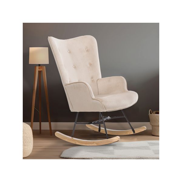 Aemely Schommelstoel Steerne Velvet Taupe Aemely Schommelstoel Steerne Velvet Taupe