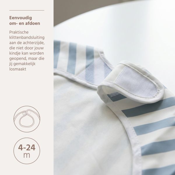 Meyco Mouwslab - Fat Stripe - Jeans Blue - 1-pack Meyco Mouwslab - Fat Stripe - Jeans Blue - 1-pack