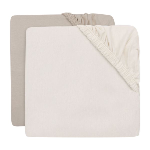 Jollein Hoeslaken Jersey - 40/50x80/90 cm - 2 Stuks - Oatmeal/Sand