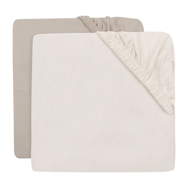 Jollein Hoeslaken - Jersey - 2 Stuks - 60×120 cm - Oatmeal/Sand