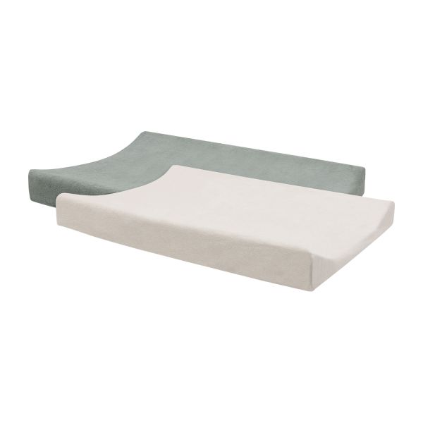 Jollein Aankleedkussenhoes Badstof 50x70cm - Sea Green/Ivory - 2 Stuks Jollein Aankleedkussenhoes Badstof 50x70cm - Sea Green/Ivory - 2 Stuks