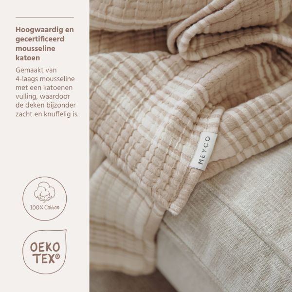 Meyco Deken Pre Washed Hydrofiel Jacquard Stripe Sand 100x150 cm