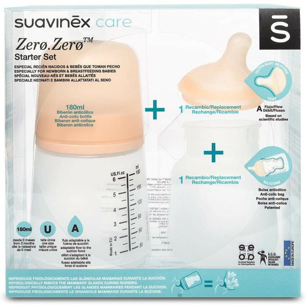 Suavinex Zero Zero Flespakket - 180ml - Fair Suavinex Zero Zero Flespakket - 180ml - Fair