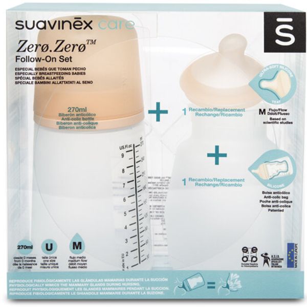 Suavinex Zero Zero Flespakket - 270 ml - Medium Flow - Fair