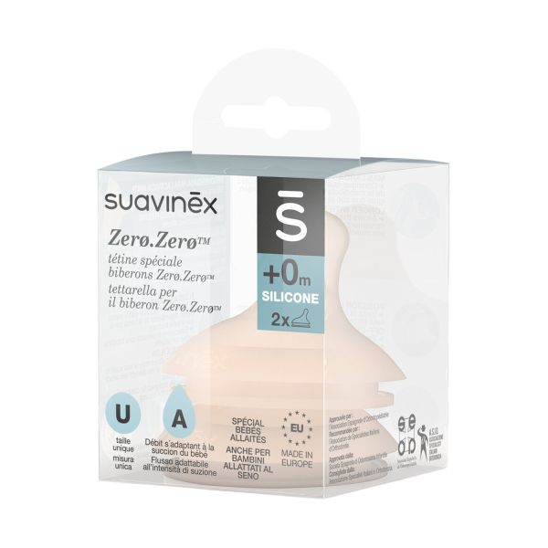 Suavinex Zero Zero Spenen Voor Anti-Koliek Fles - Aanpasbare Flow - 2 Stuks - Fair Suavinex Zero Zero Spenen Voor Anti-Koliek Fles - Aanpasbare Flow - 2 Stuks - Fair