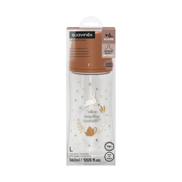 Suavinex Wonderland SX Pro Fles - Fast Flow - 360ml - Camel