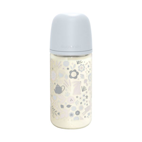 Suavinex Wonderland SX Pro Fles Glas - Medium Flow - 240ml - Blauw 
