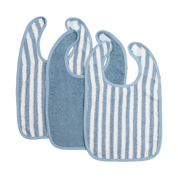Meyco Slab - Badstof Jacquard Fat Stripe - Jeans Blue - 3-pack