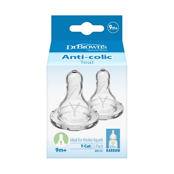 Dr. Brown's Flesspeen Standaard Hals Y-Cut 2-Pack