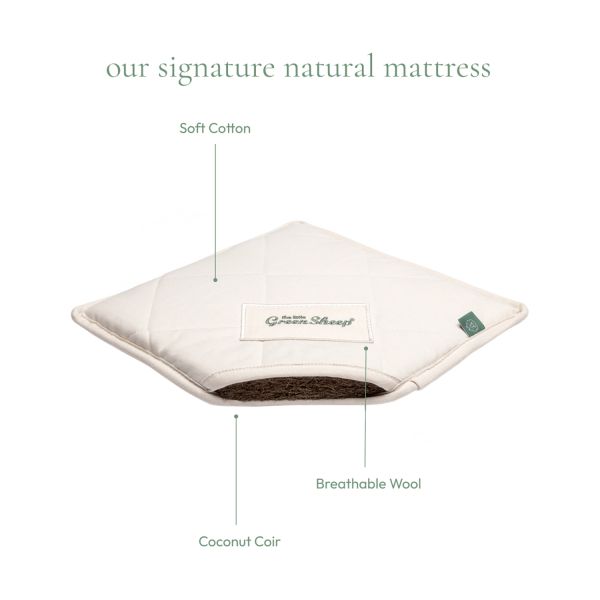 The Little Green Sheep Moses Mandje En Matras Organic Knitted Juniper
